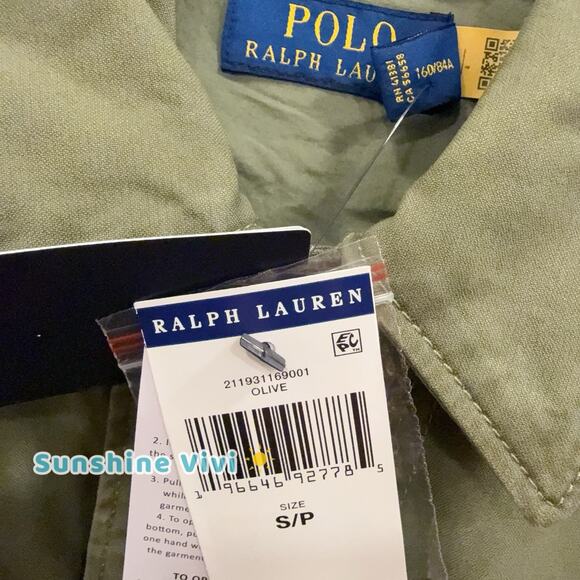 NWT Polo Ralph Lauren Woman Iconic Field Jacket Hoodie Patches Olive small - Picture 9 of 9